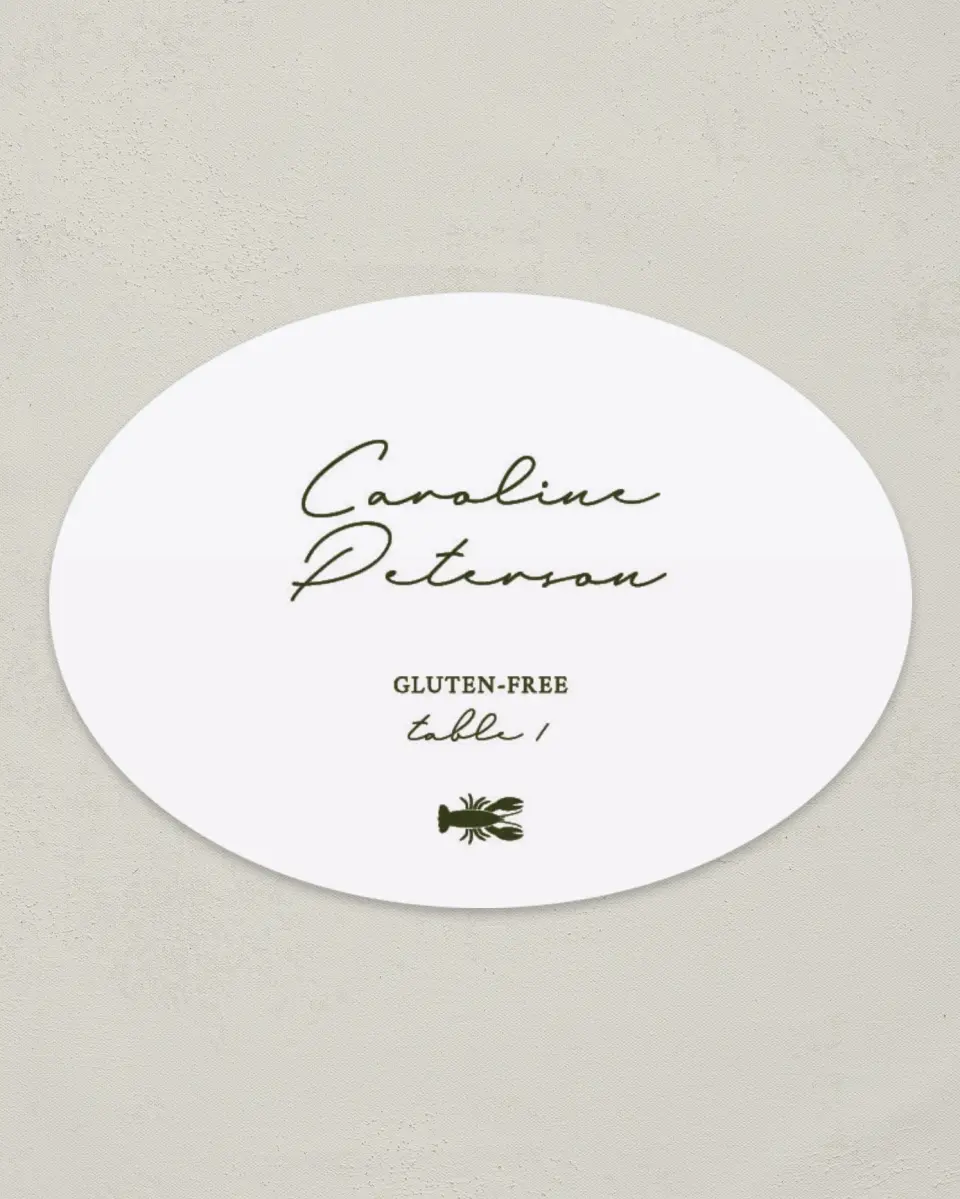 This is a 2.5" x 3.5" Wedding Place Card called Whimsical Shells printed in full color on Premium Smooth paper