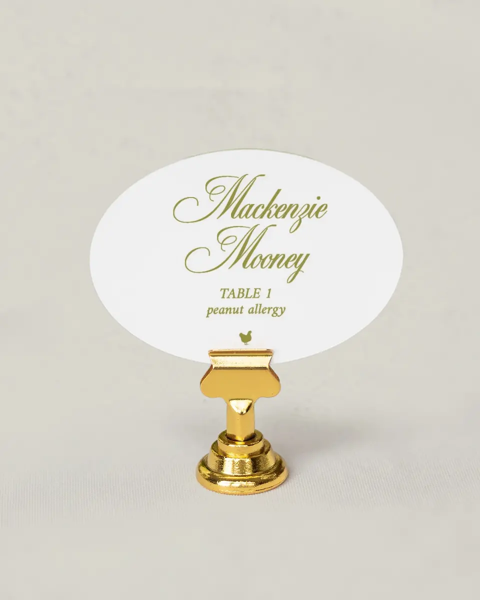 This is a 2.5" x 3.5" Wedding Place Card called Paradise in Bloom printed in full color on Premium Smooth paper