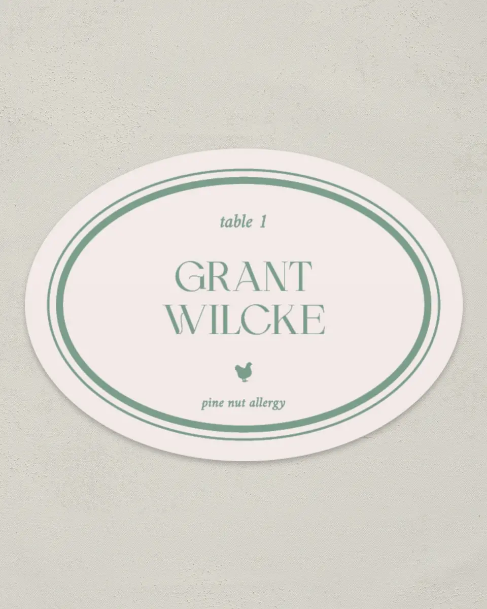 This is a 2.5" x 3.5" Wedding Place Card called Vintage Dream printed in full color on Premium Smooth paper