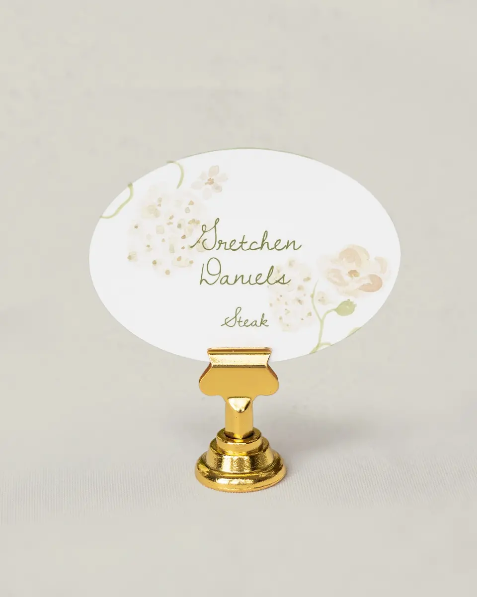 This is a 2.5" x 3.5" Wedding Place Card called Soft Garden Vows printed in full color on Premium Smooth paper
