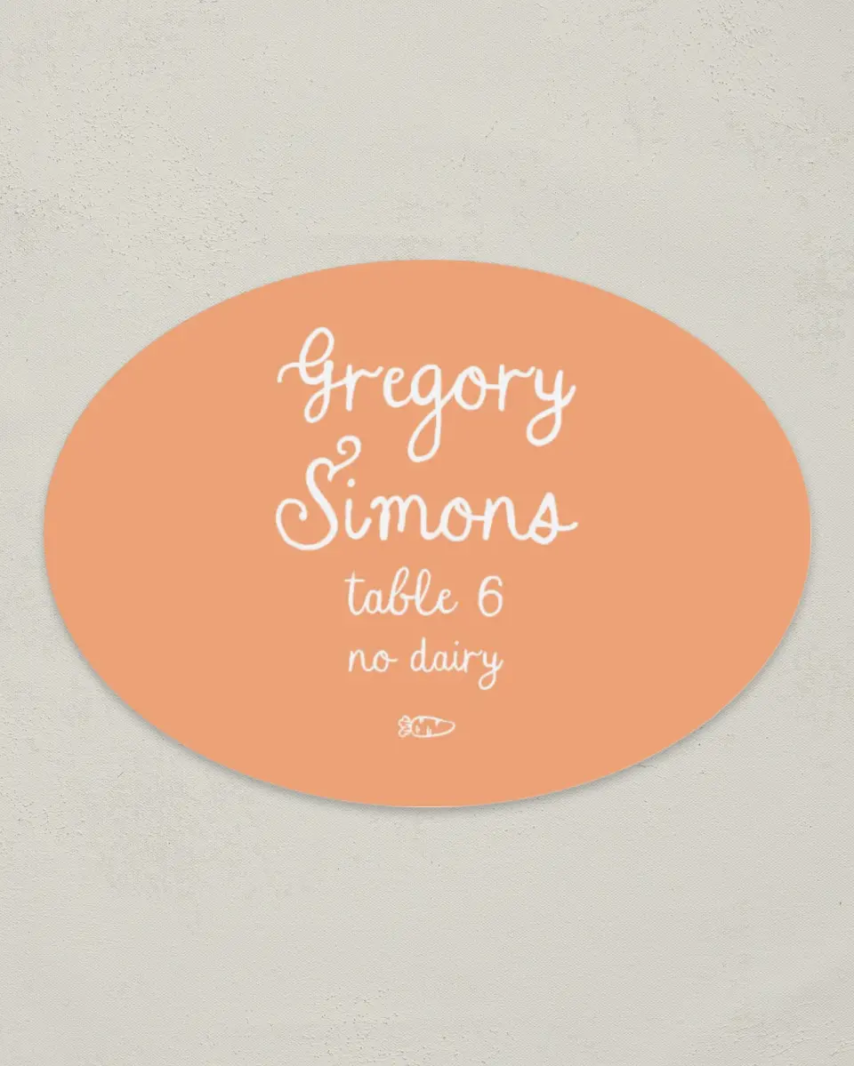 This is a 2.5" x 3.5" Wedding Place Card called Wavy Love printed in full color on Premium Smooth paper