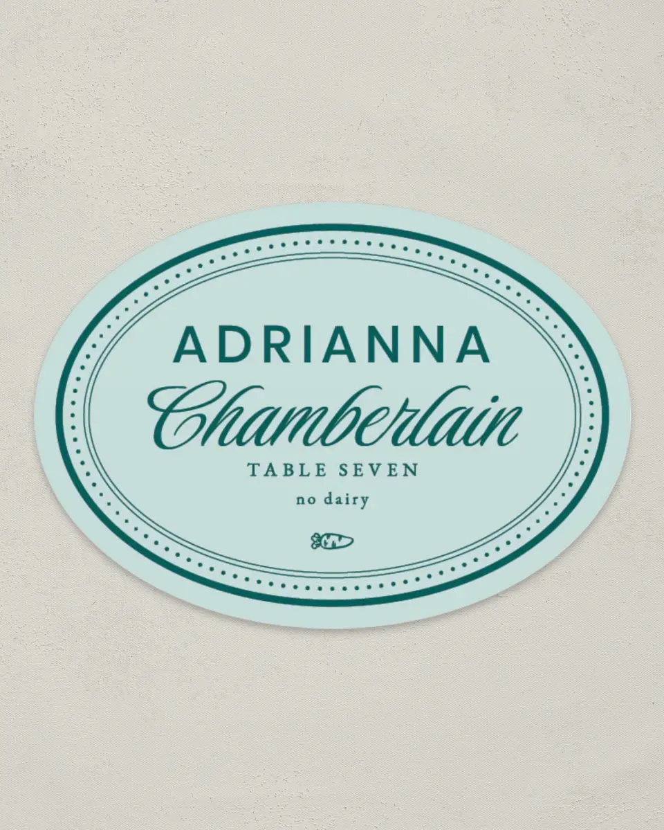 This is a 2.5" x 3.5" Wedding Place Card called Faithful Frame printed in full color on Premium Smooth paper