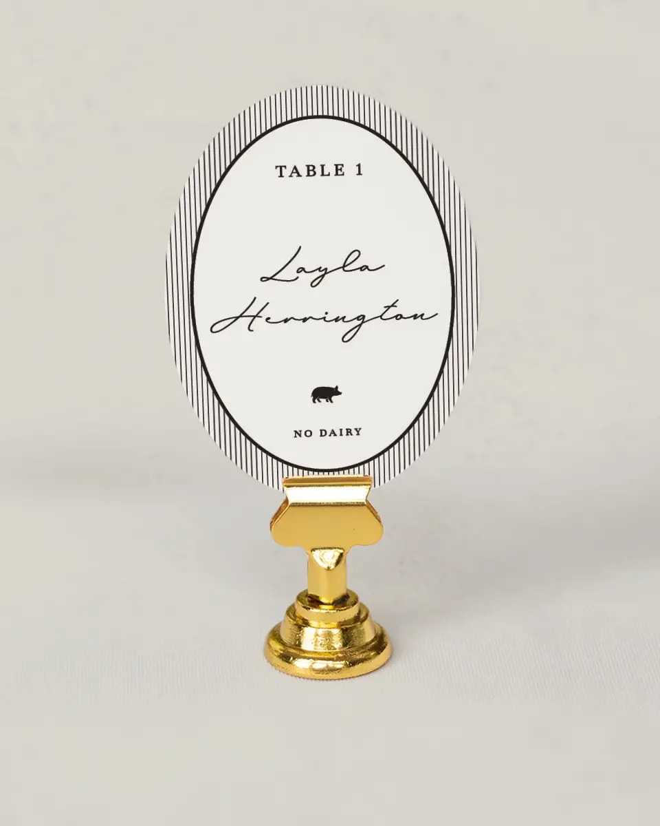 This is a 2.5" x 3.5" Wedding Place Card called Opulent Endearment printed in full color on Premium Smooth paper