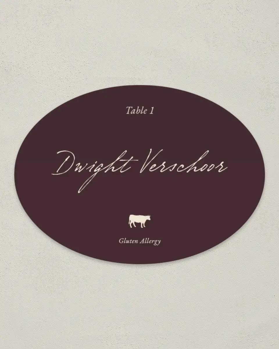 This is a 2.5" x 3.5" Wedding Place Card called Victorian Aura printed in full color on Premium Smooth paper