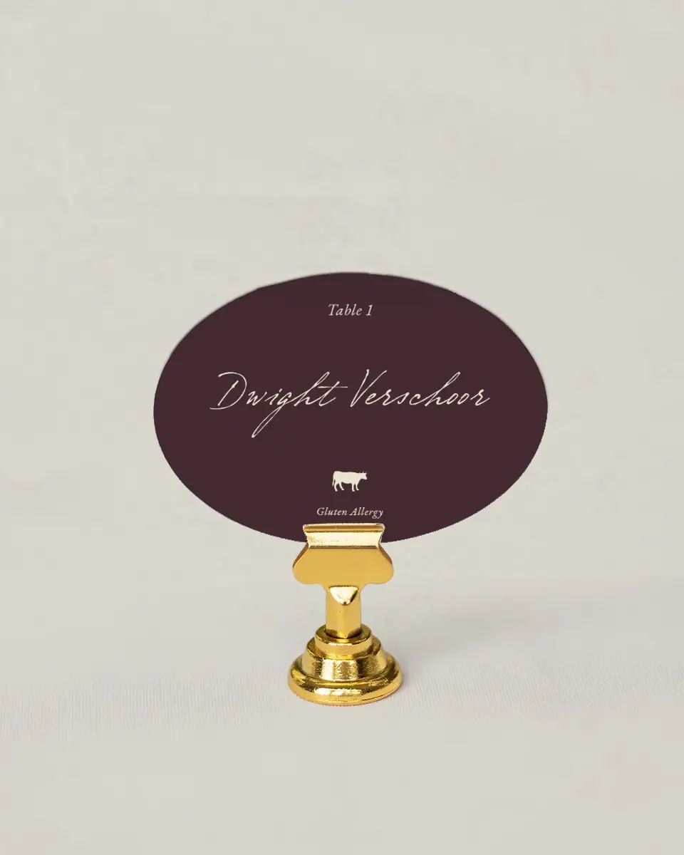 This is a 2.5" x 3.5" Wedding Place Card called Victorian Aura printed in full color on Premium Smooth paper