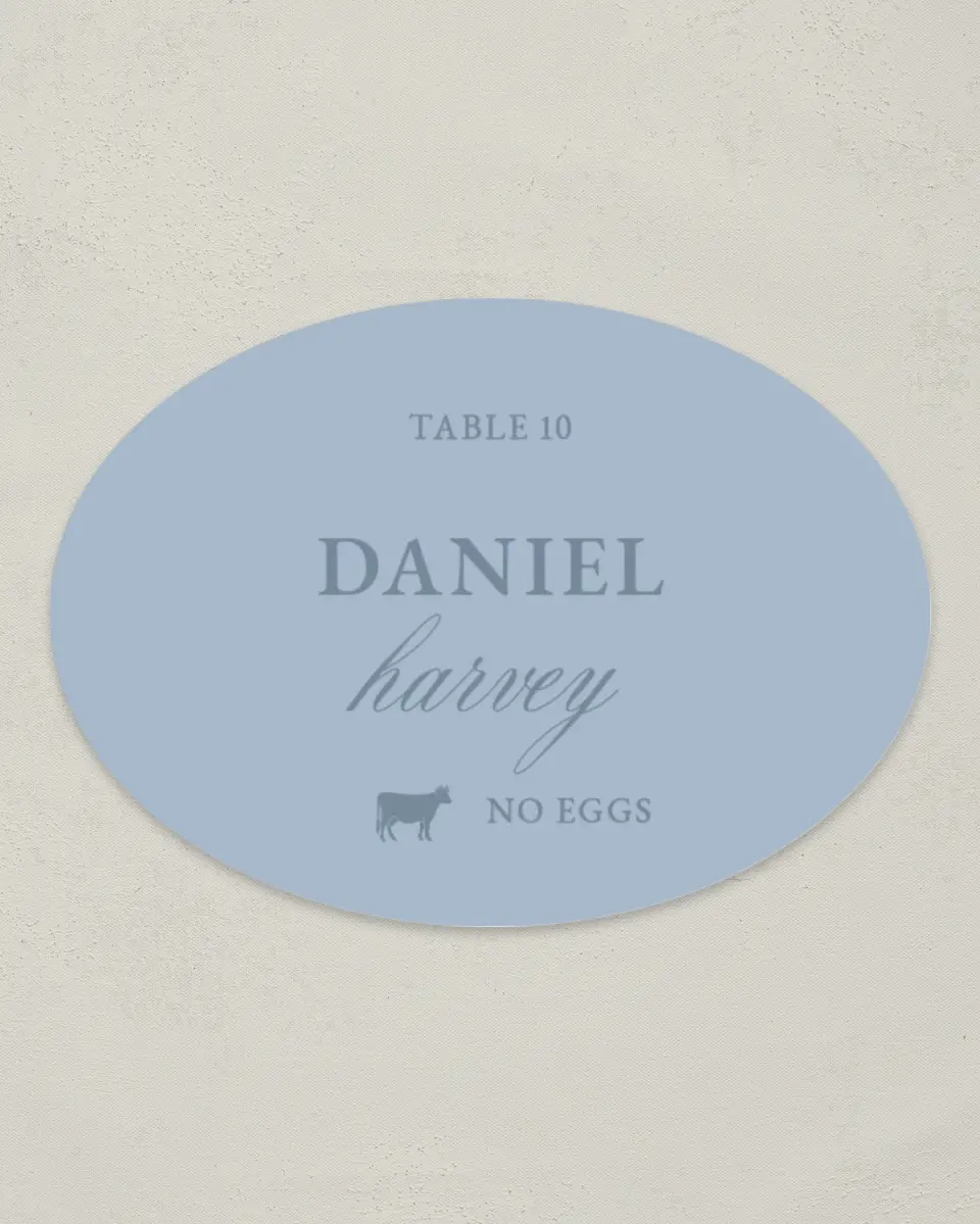 This is a 2.5" x 3.5" Wedding Place Card called Pressed Petals printed in full color on Premium Smooth paper