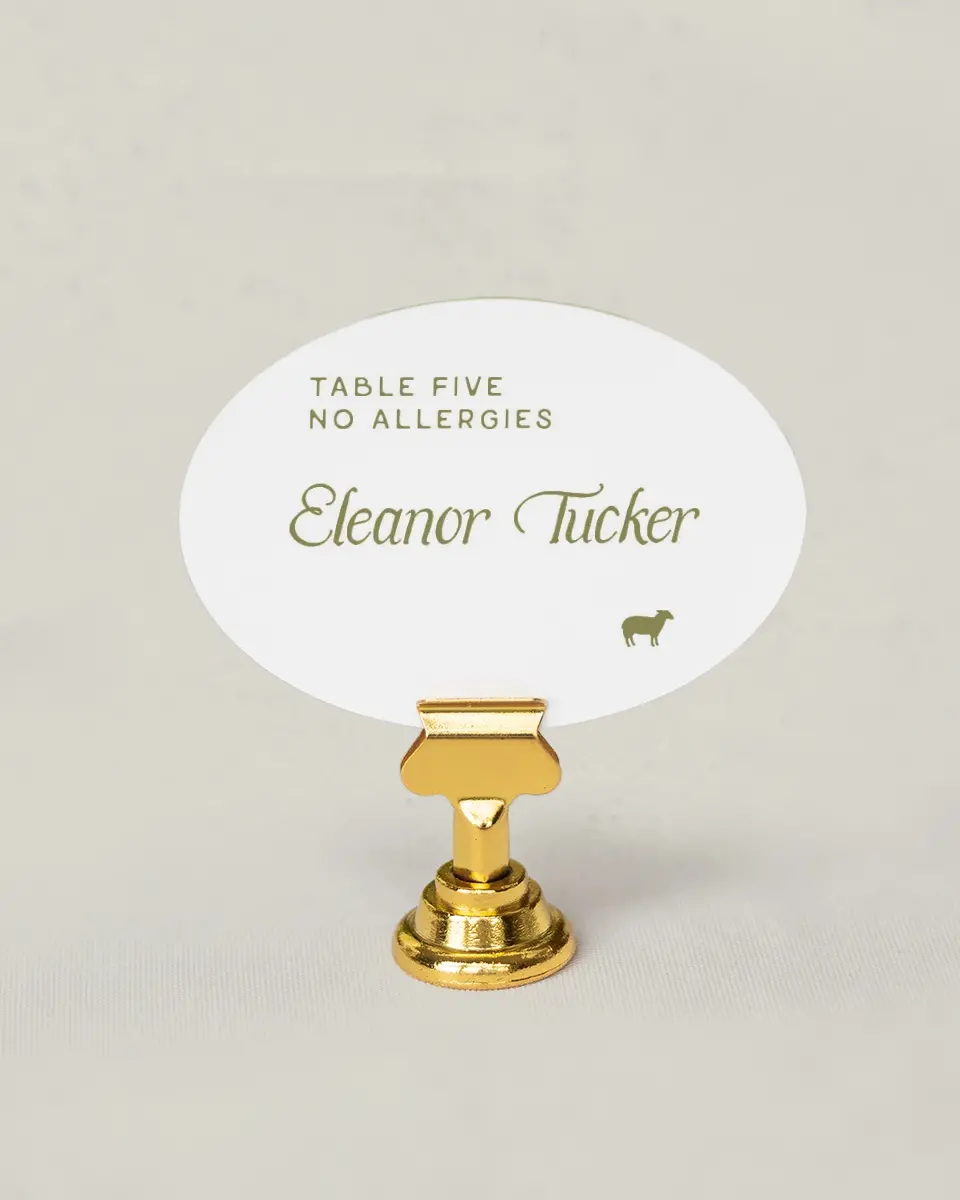 This is a 2.5" x 3.5" Wedding Place Card called The Rosemary printed in full color on Premium Smooth paper