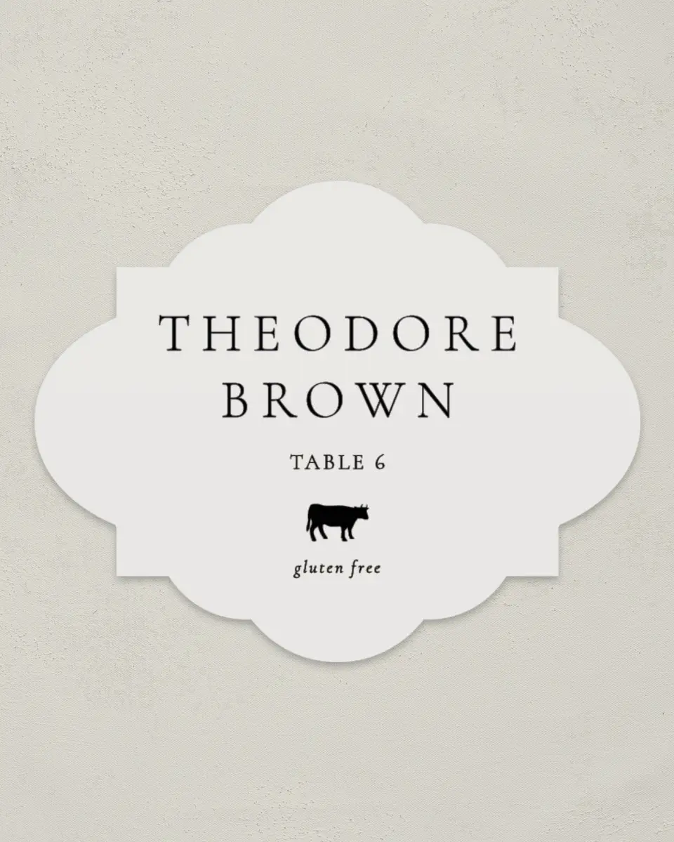 This is a 2.75" x 3.5" Wedding Place Card called Simply Elegant printed in full color on Premium Smooth paper