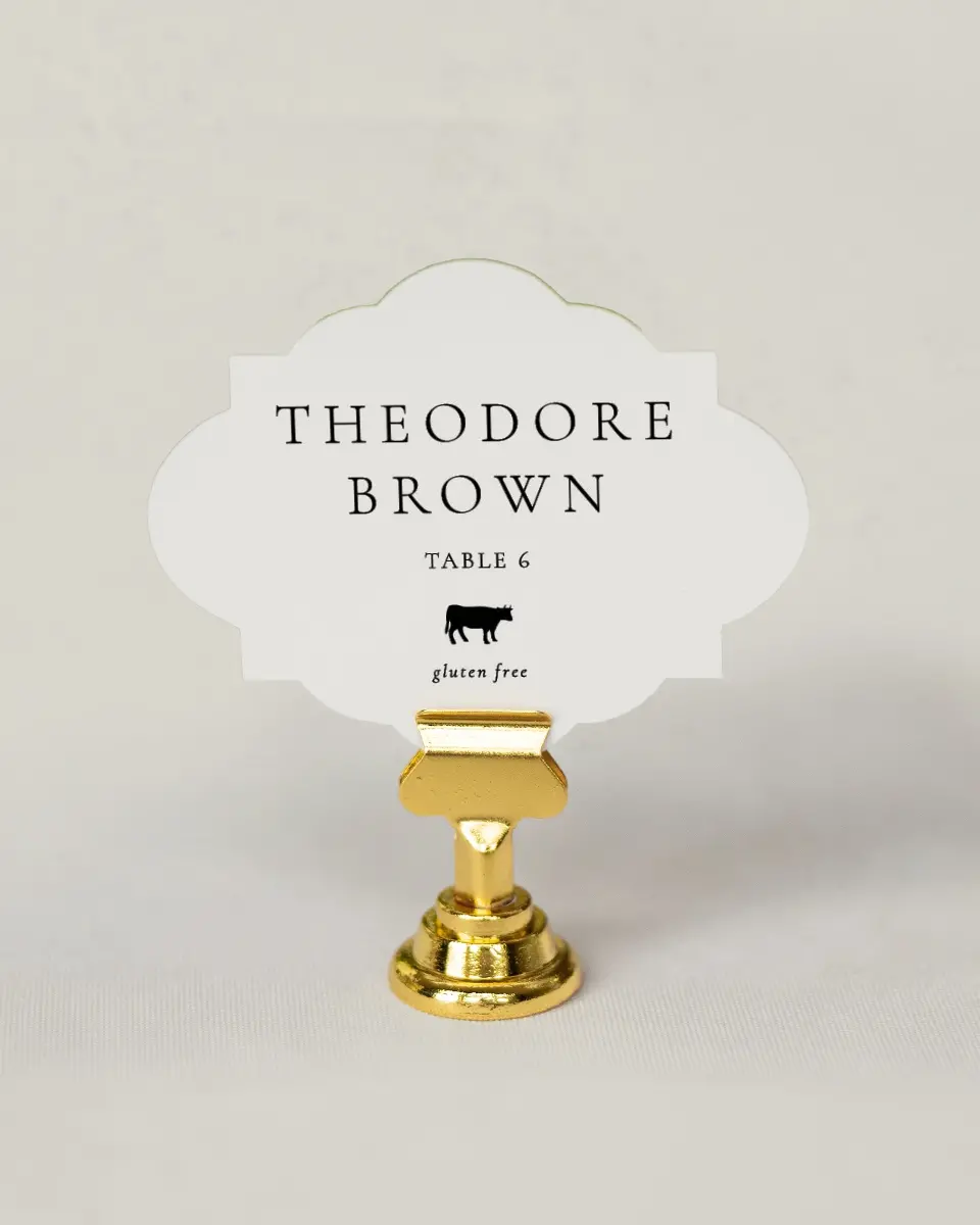 This is a 2.75" x 3.5" Wedding Place Card called Simply Elegant printed in full color on Premium Smooth paper