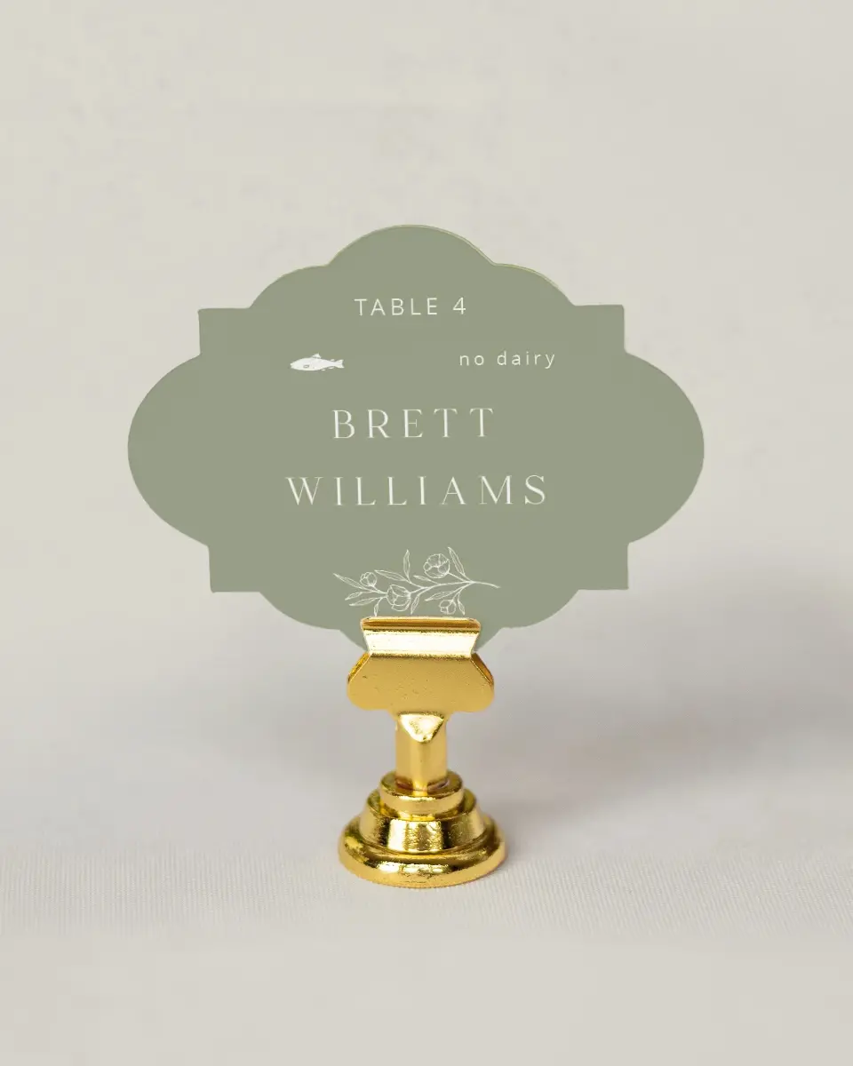 This is a 2.75" x 3.5" Wedding Place Card called The Jasmine printed in full color on Premium Smooth paper