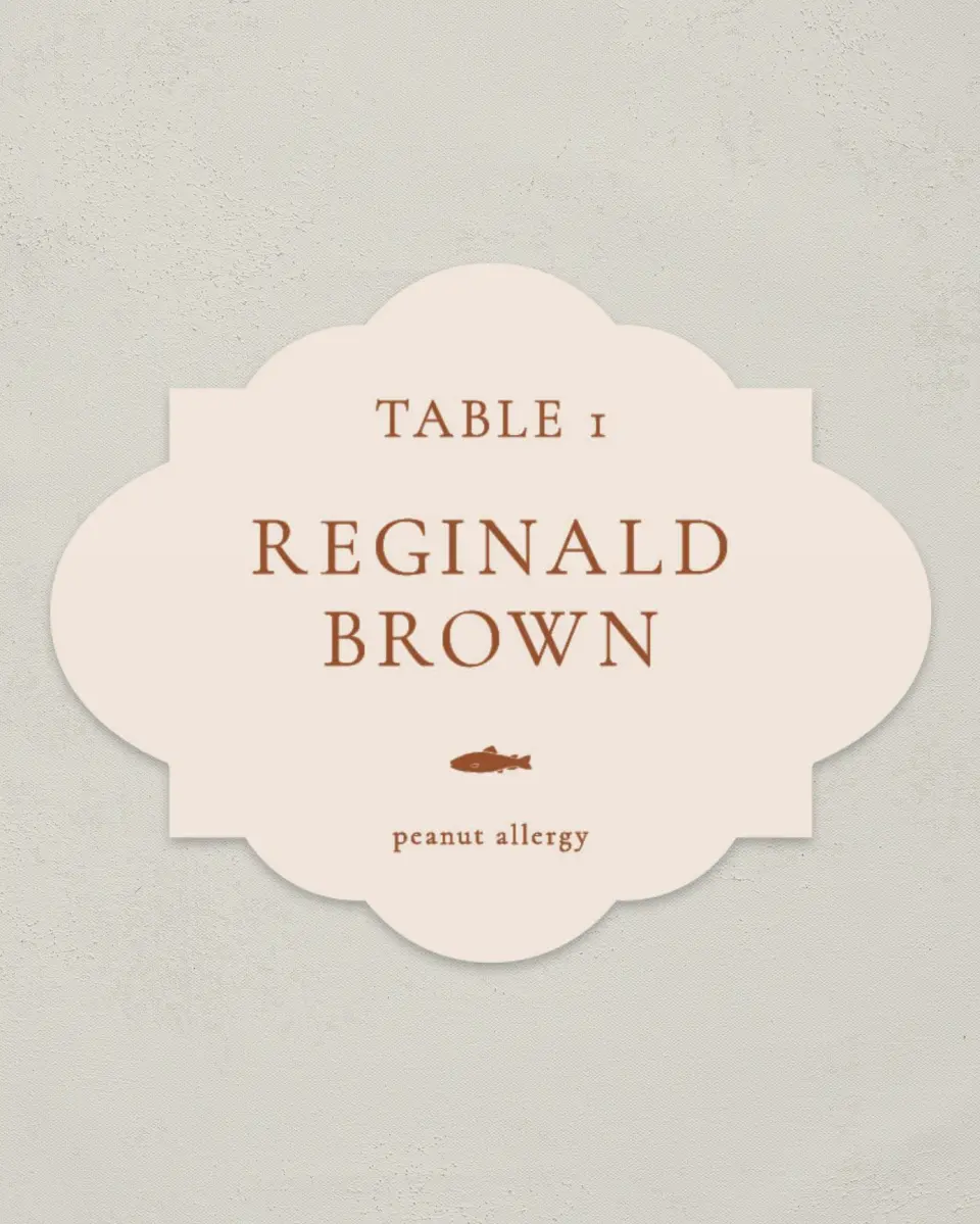 This is a 2.75" x 3.5" Wedding Place Card called The Kyleigh printed in full color on Premium Smooth paper