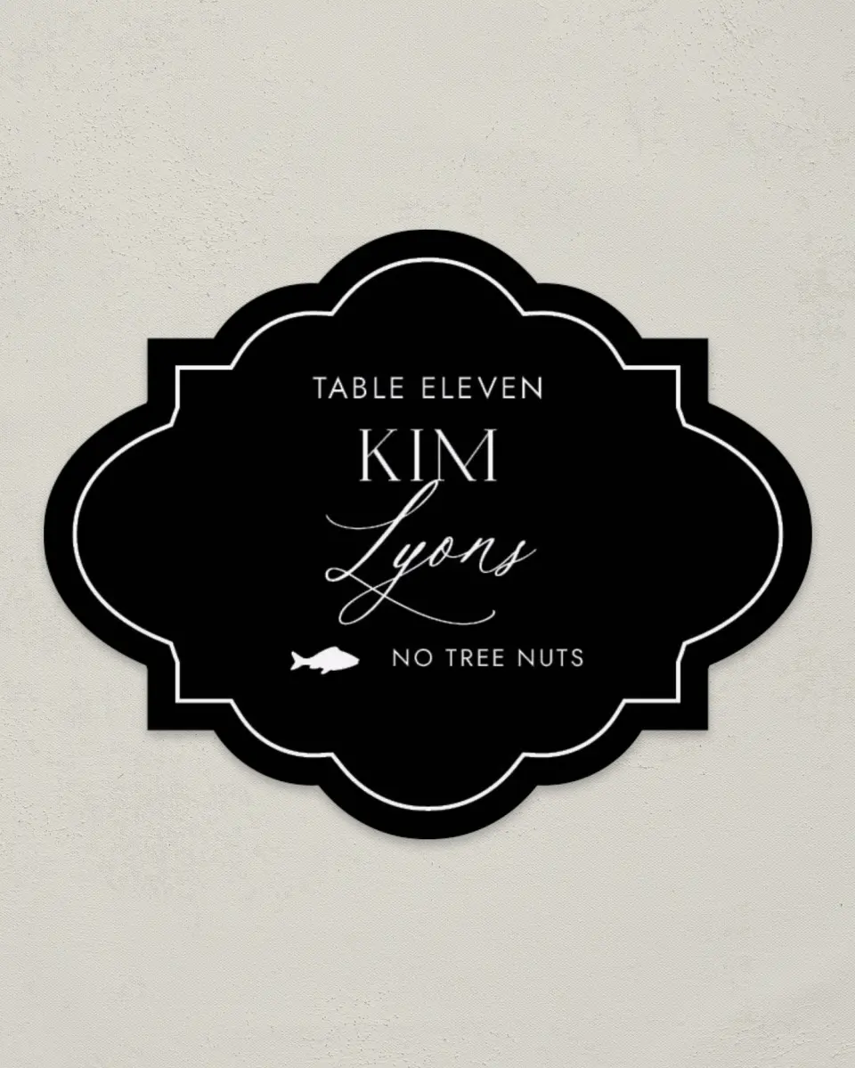 This is a 2.75" x 3.5" Wedding Place Card called Passionate Arch printed in full color on Premium Smooth paper