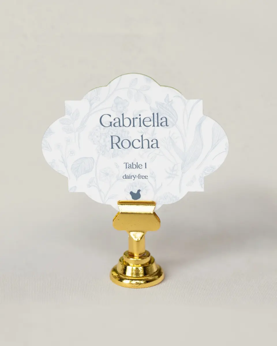 This is a 2.75" x 3.5" Wedding Place Card called The Gabriella printed in full color on Premium Smooth paper