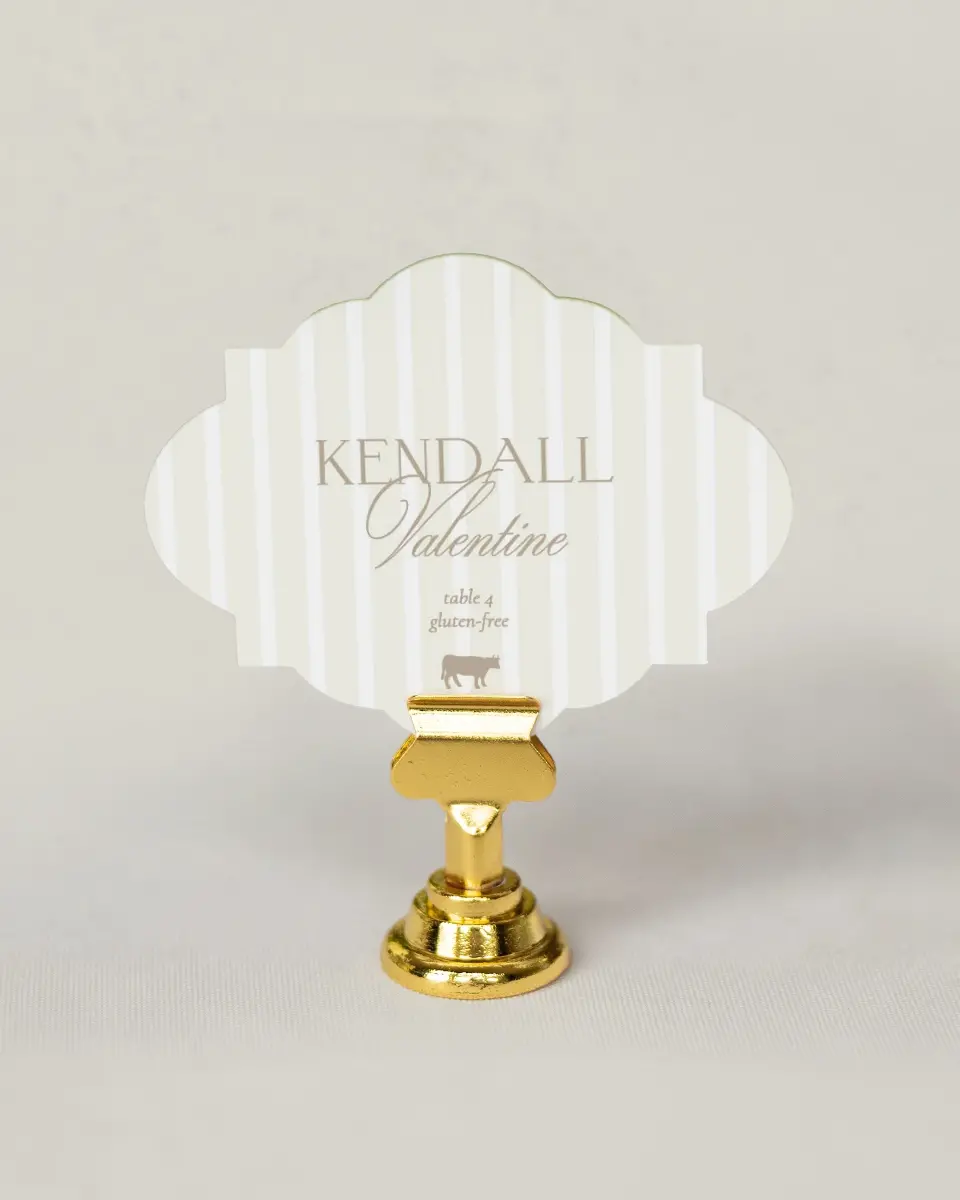 This is a 2.75" x 3.5" Wedding Place Card called Kensington printed in full color on Premium Smooth paper