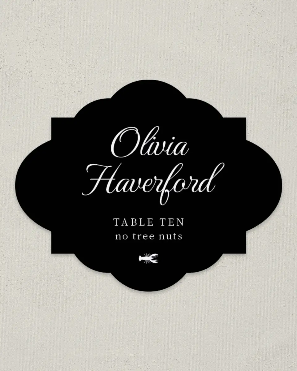 This is a 2.75" x 3.5" Wedding Place Card called Scarsdale printed in full color on Premium Smooth paper
