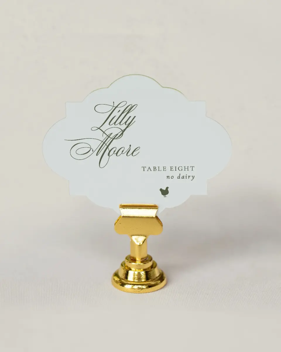 This is a 2.75" x 3.5" Wedding Place Card called Foxfire printed in full color on Premium Smooth paper