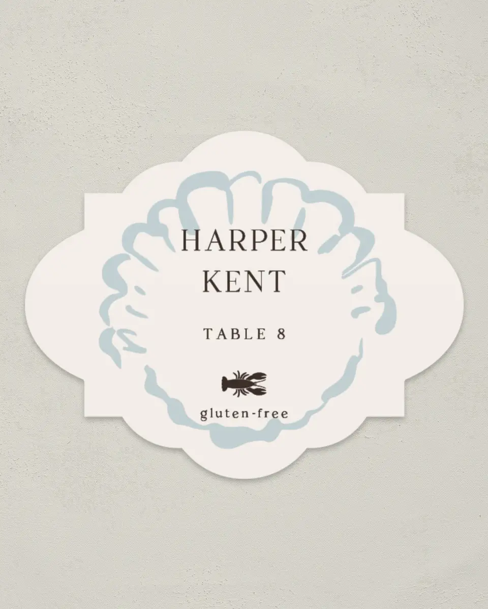 This is a 2.75" x 3.5" Wedding Place Card called Beacon of Love printed in full color on Premium Smooth paper
