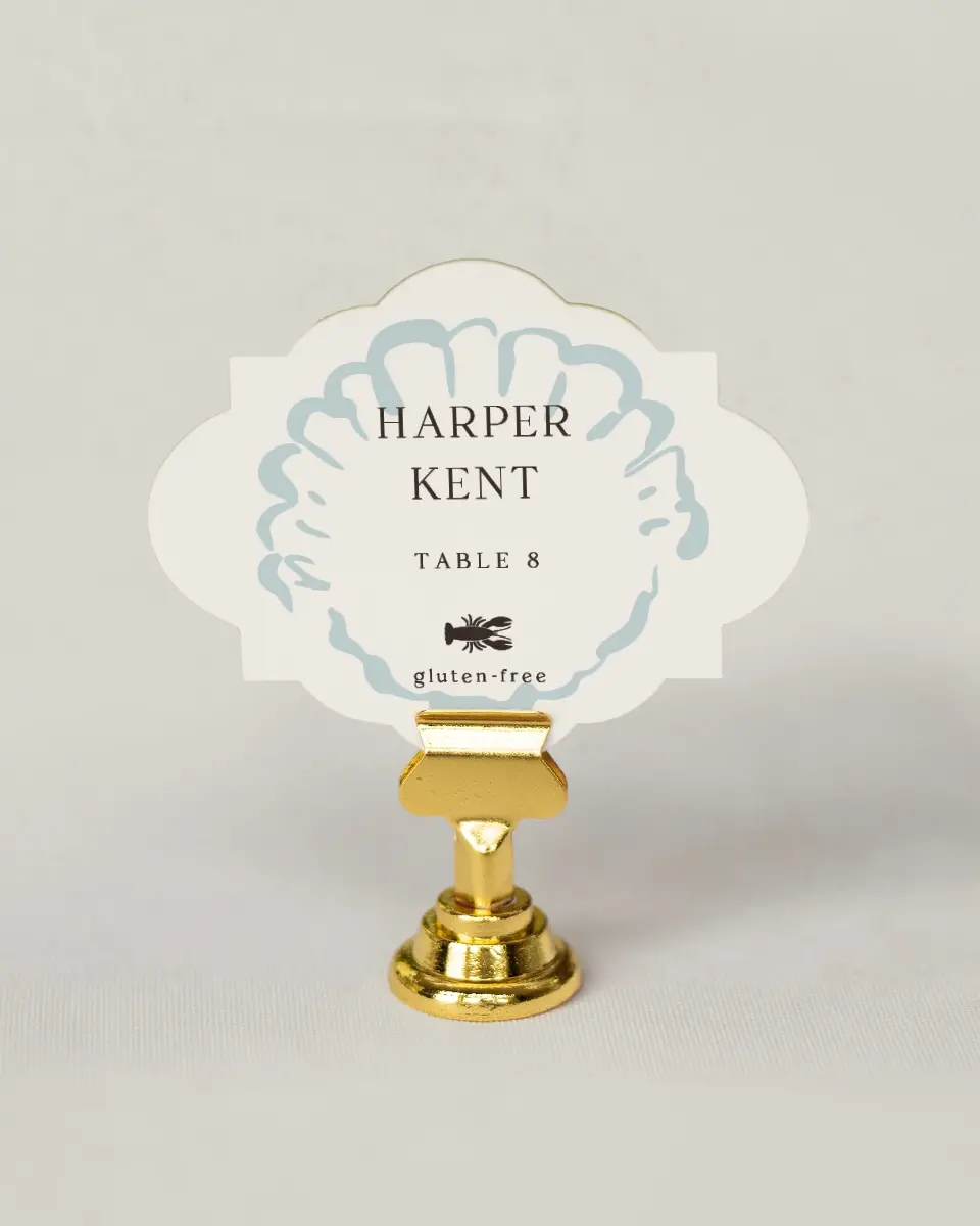 This is a 2.75" x 3.5" Wedding Place Card called Beacon of Love printed in full color on Premium Smooth paper