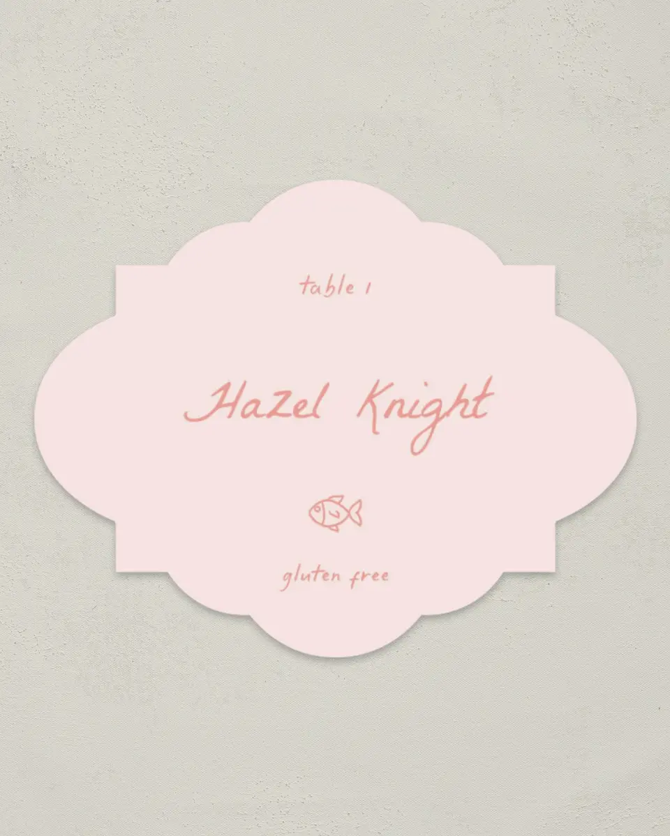 This is a 2.75" x 3.5" Wedding Place Card called Maritime Vows printed in full color on Premium Smooth paper