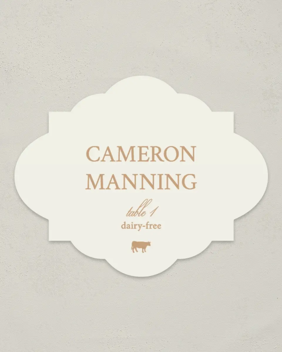 This is a 2.75" x 3.5" Wedding Place Card called Beaded Veil printed in full color on Premium Smooth paper