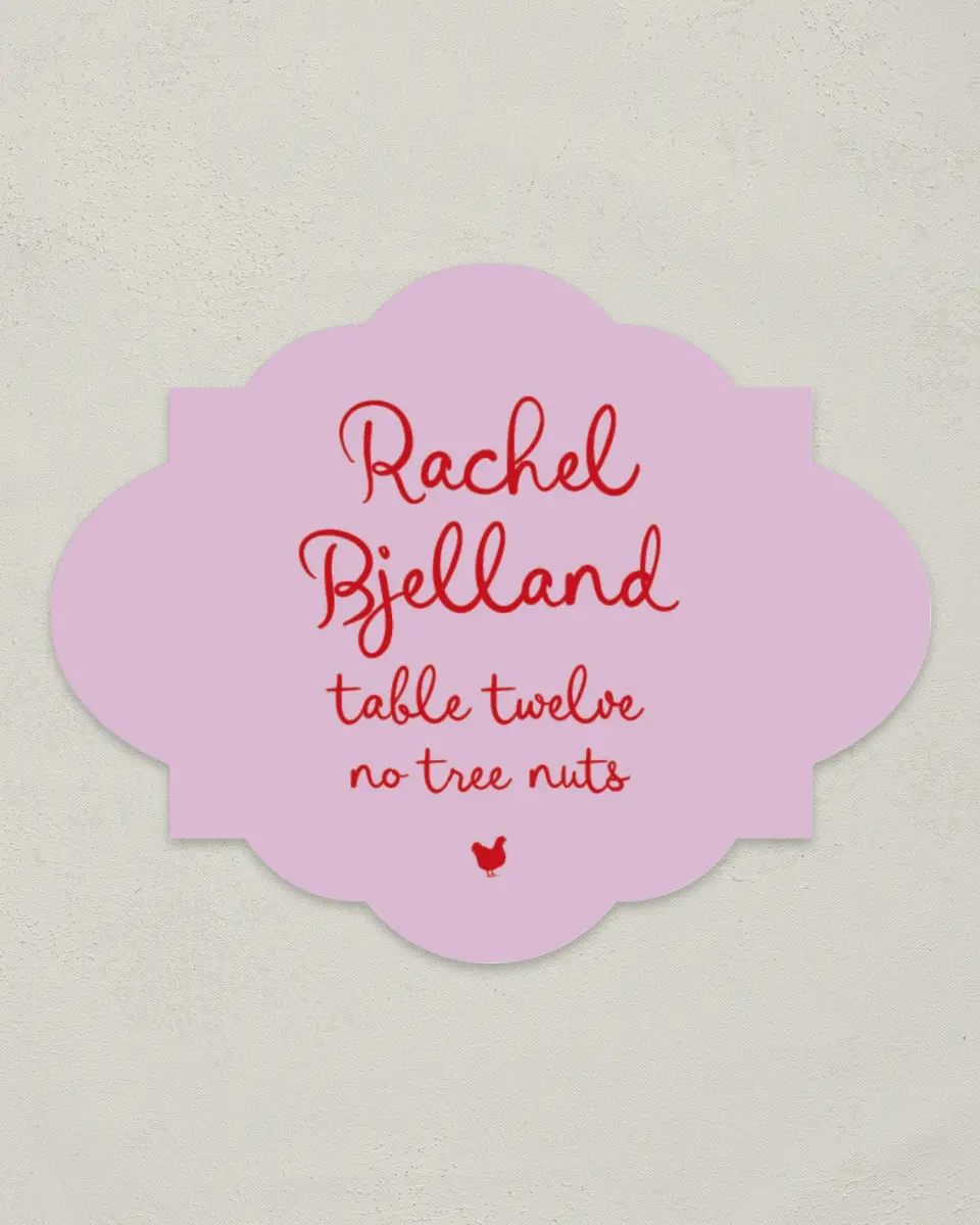 This is a 2.75" x 3.5" Wedding Place Card called Flourishing Love printed in full color on Premium Smooth paper
