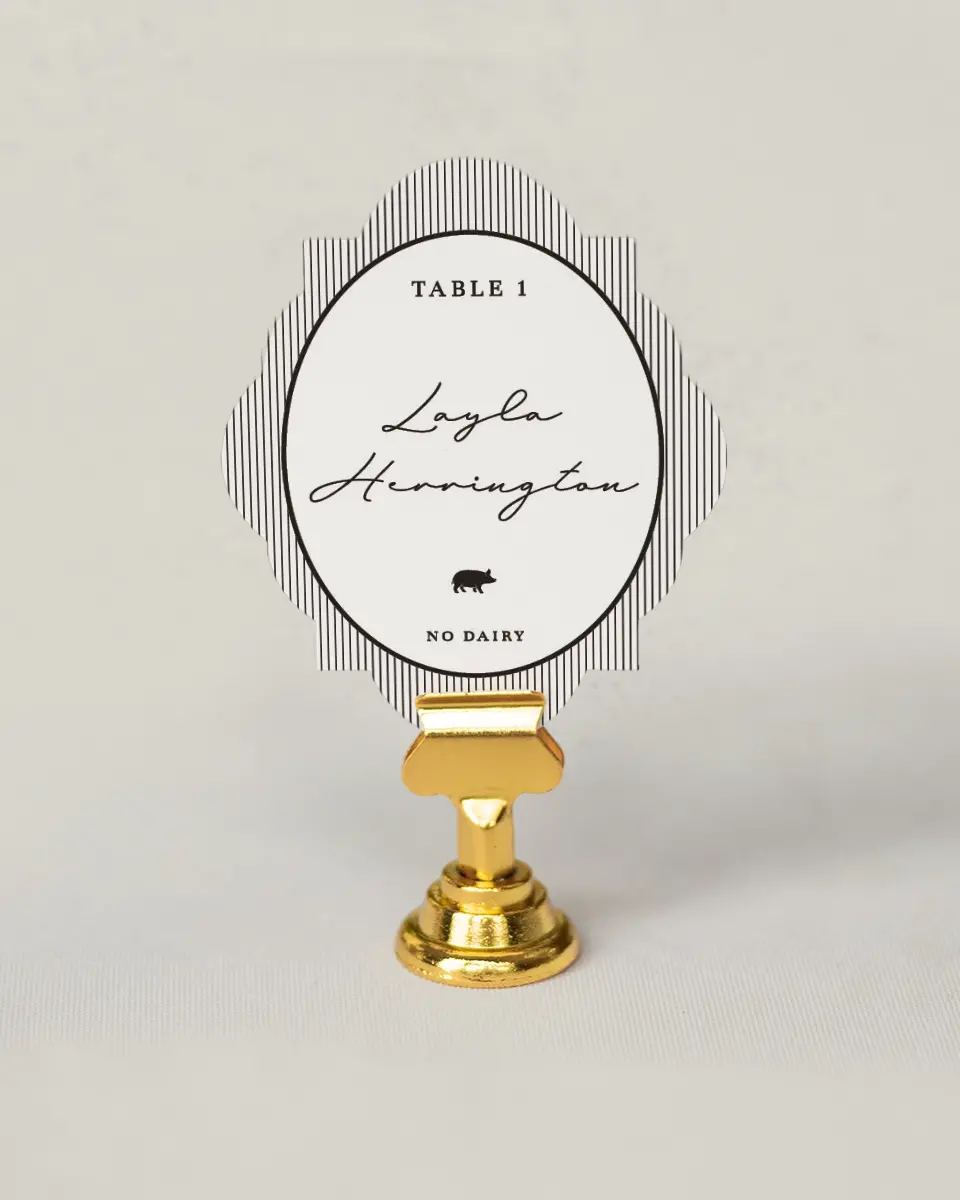 This is a 2.75" x 3.5" Wedding Place Card called Opulent Endearment printed in full color on Premium Smooth paper