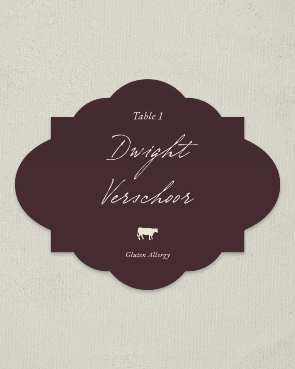 This is a 2.75" x 3.5" Wedding Place Card called Victorian Aura printed in full color on Premium Smooth paper