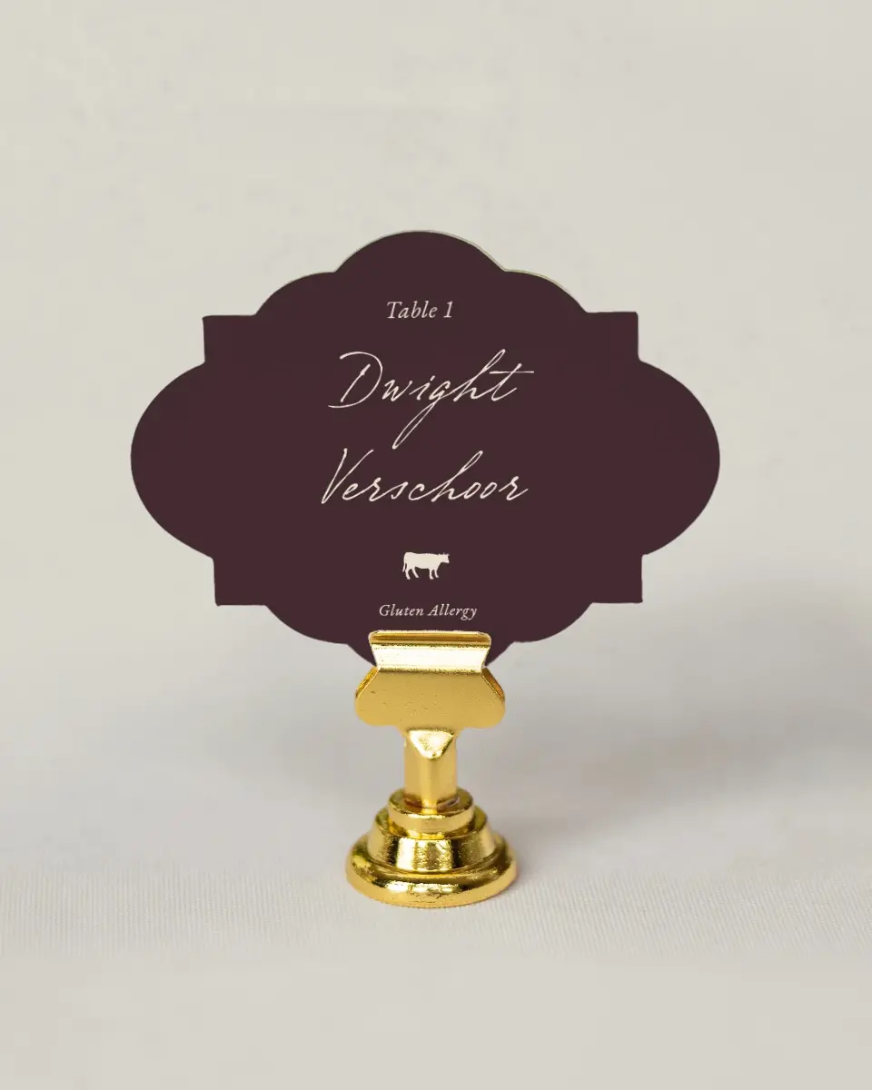This is a 2.75" x 3.5" Wedding Place Card called Victorian Aura printed in full color on Premium Smooth paper
