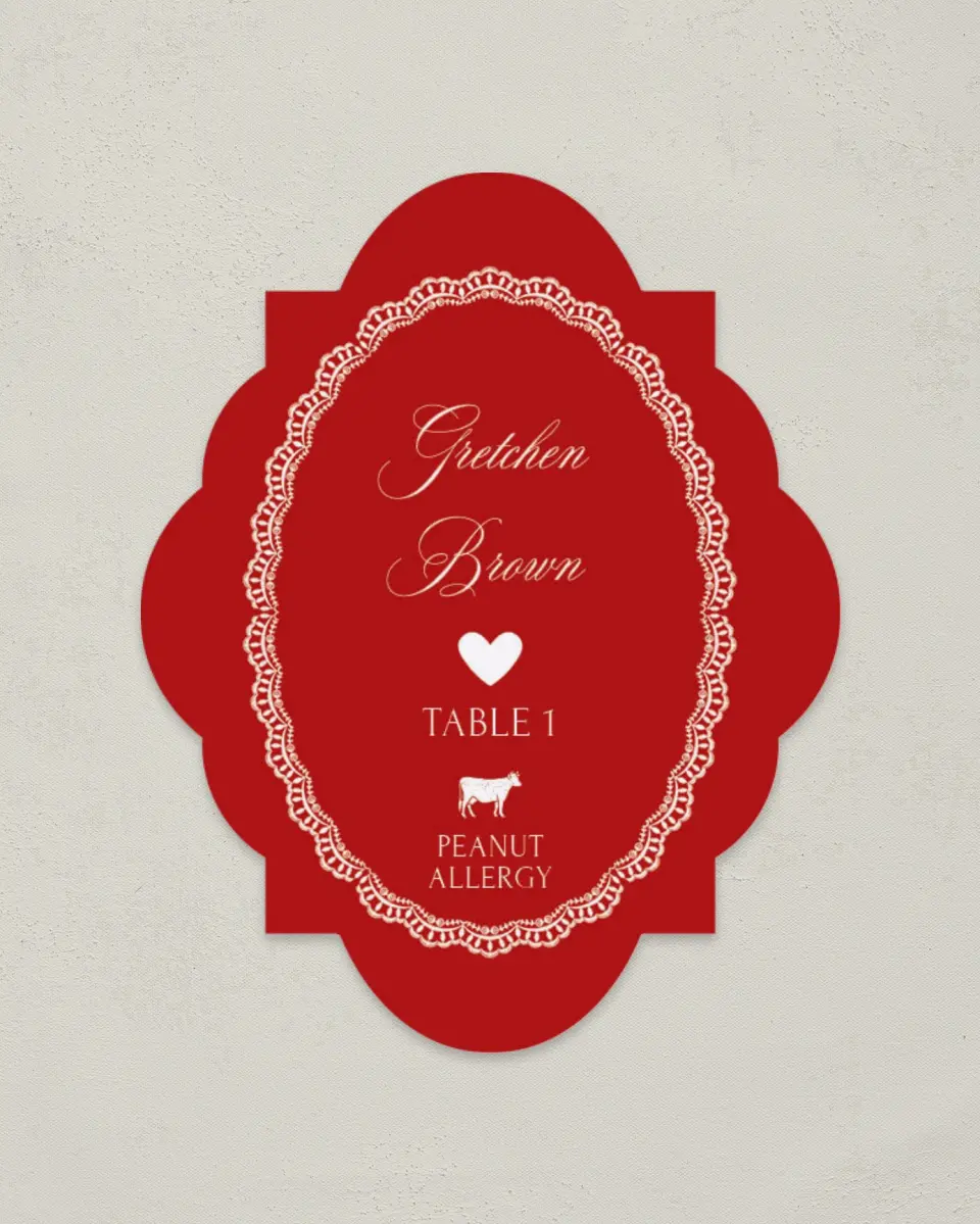 This is a 2.75" x 3.5" Wedding Place Card called Elevated Vegas printed in full color on Premium Smooth paper