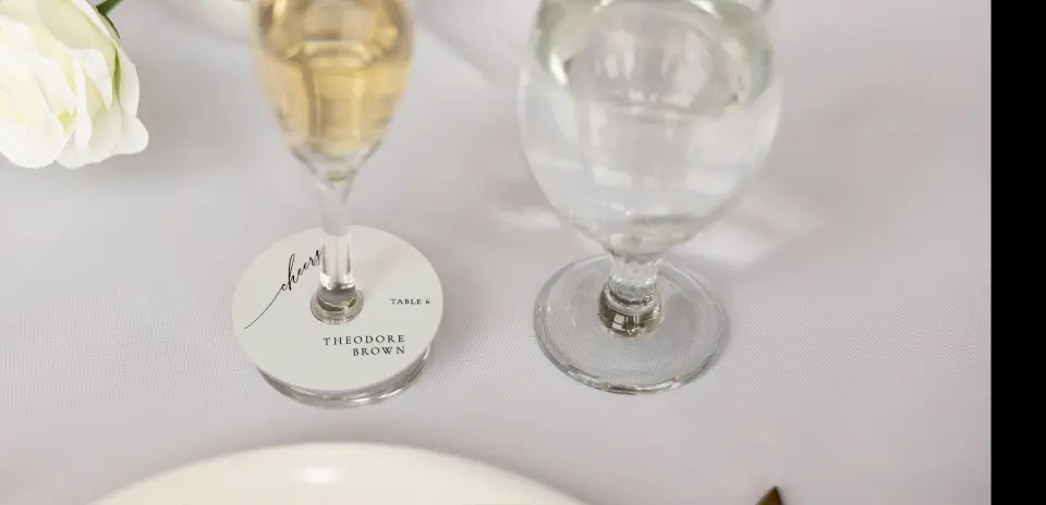 Wine Glass Stem Place Cards