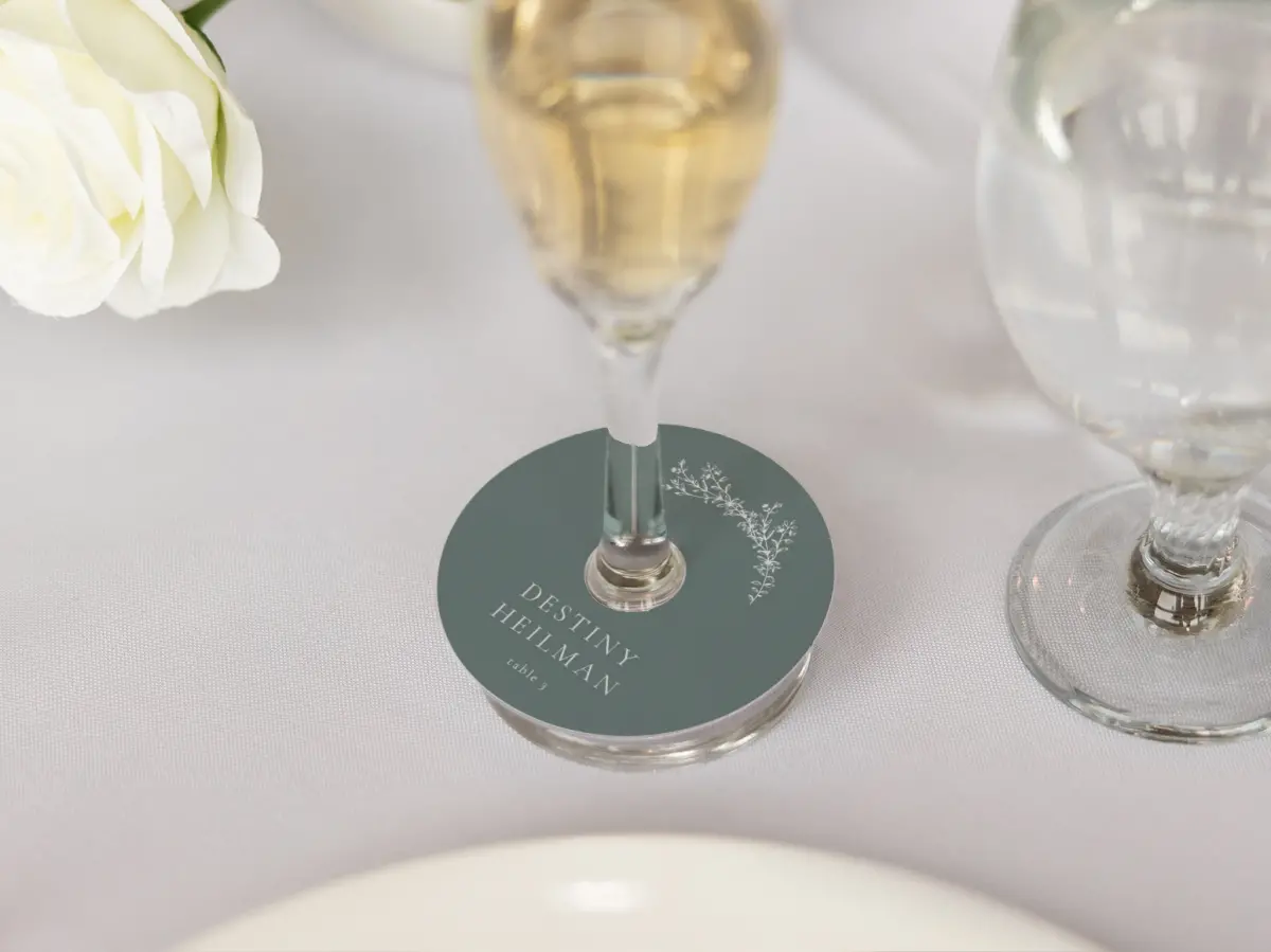Wine Glass Stem Place Cards