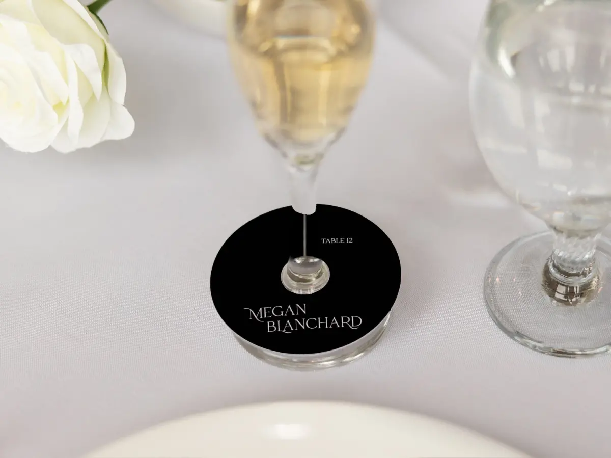 Wine Glass Stem Place Cards