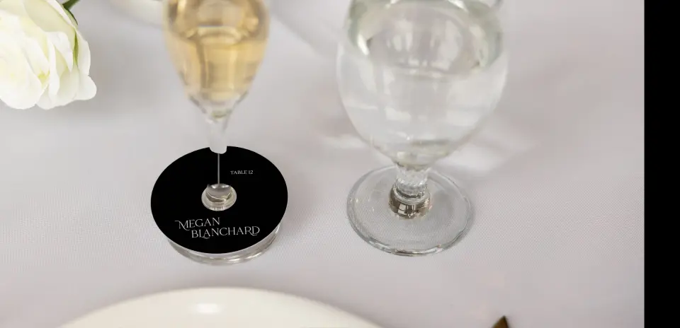 Wine Glass Stem Place Cards