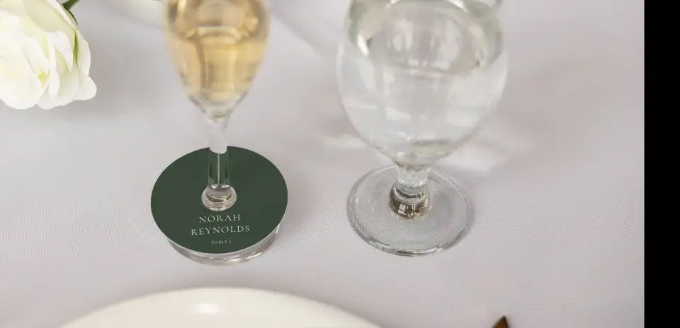 Wine Glass Stem Place Cards