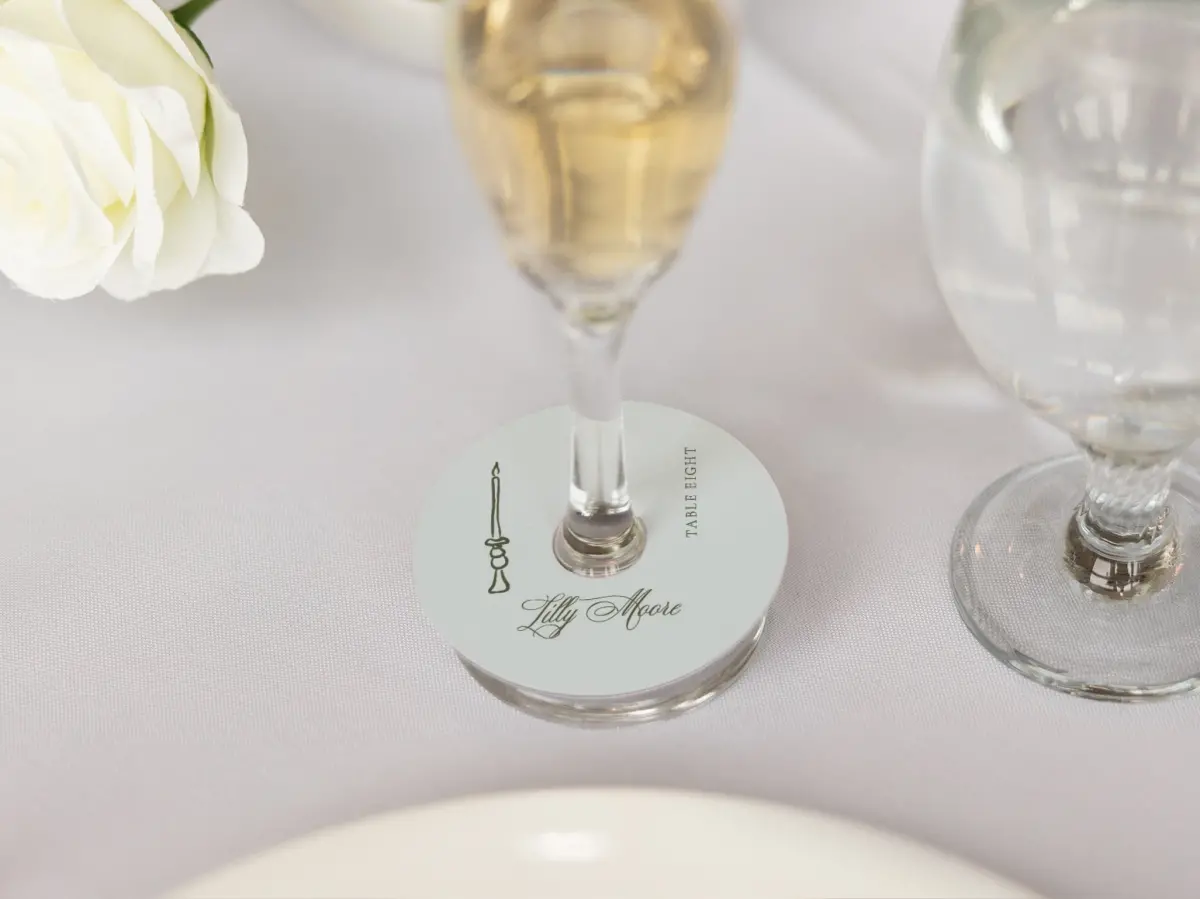 Wine Glass Stem Place Cards