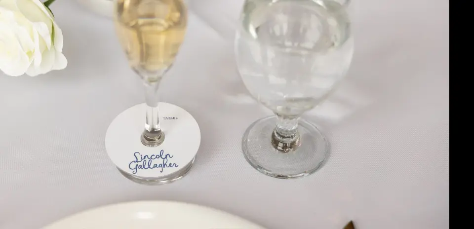 Wine Glass Stem Place Cards