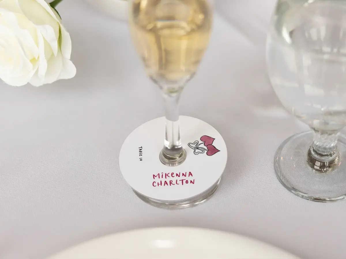 Wine Glass Stem Place Cards