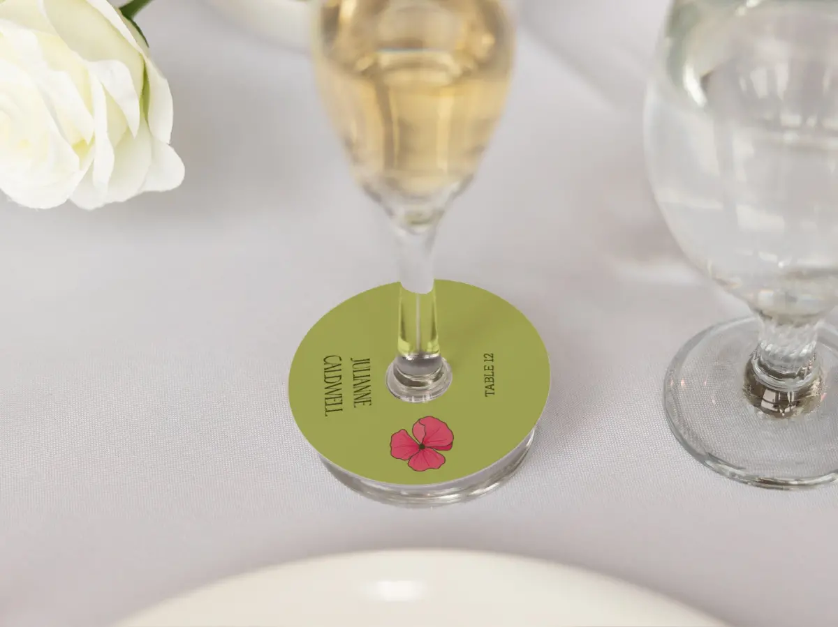 Wine Glass Stem Place Cards