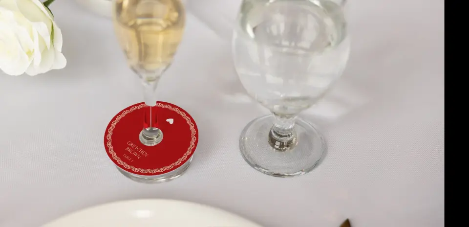 Wine Glass Stem Place Cards