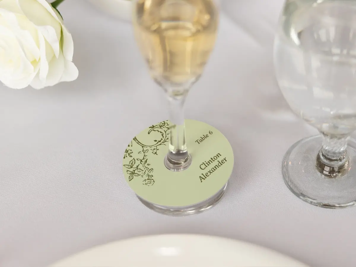 Wine Glass Stem Place Cards