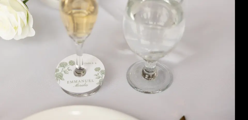 Wine Glass Stem Place Cards