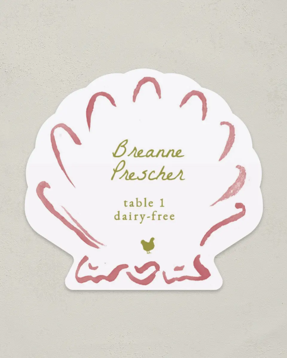 This is a 3" x 3.25" Wedding Place Card called Positano Daydream printed in full color on Premium Smooth paper