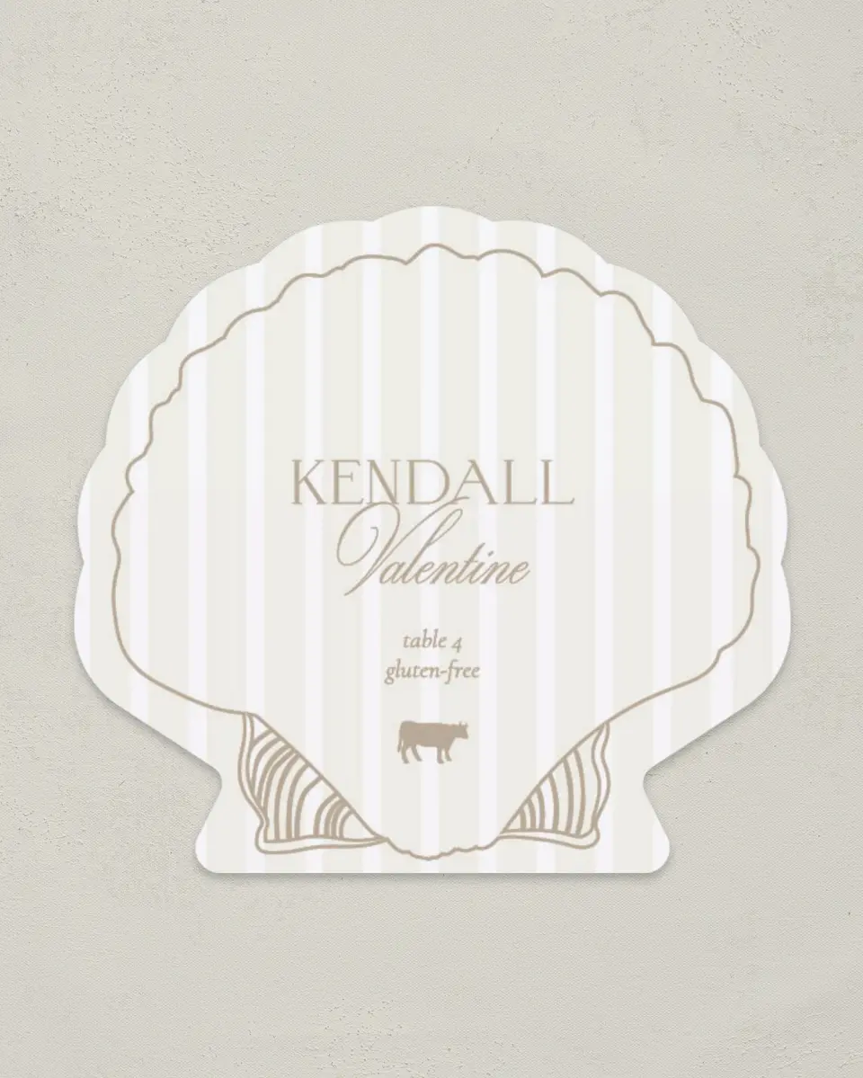 This is a 3" x 3.25" Wedding Place Card called Kensington printed in full color on Premium Smooth paper