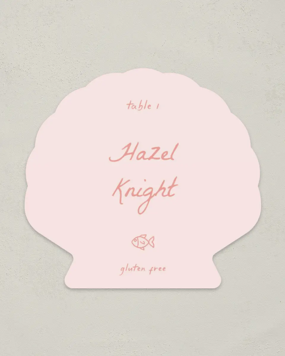 This is a 3" x 3.25" Wedding Place Card called Maritime Vows printed in full color on Premium Smooth paper