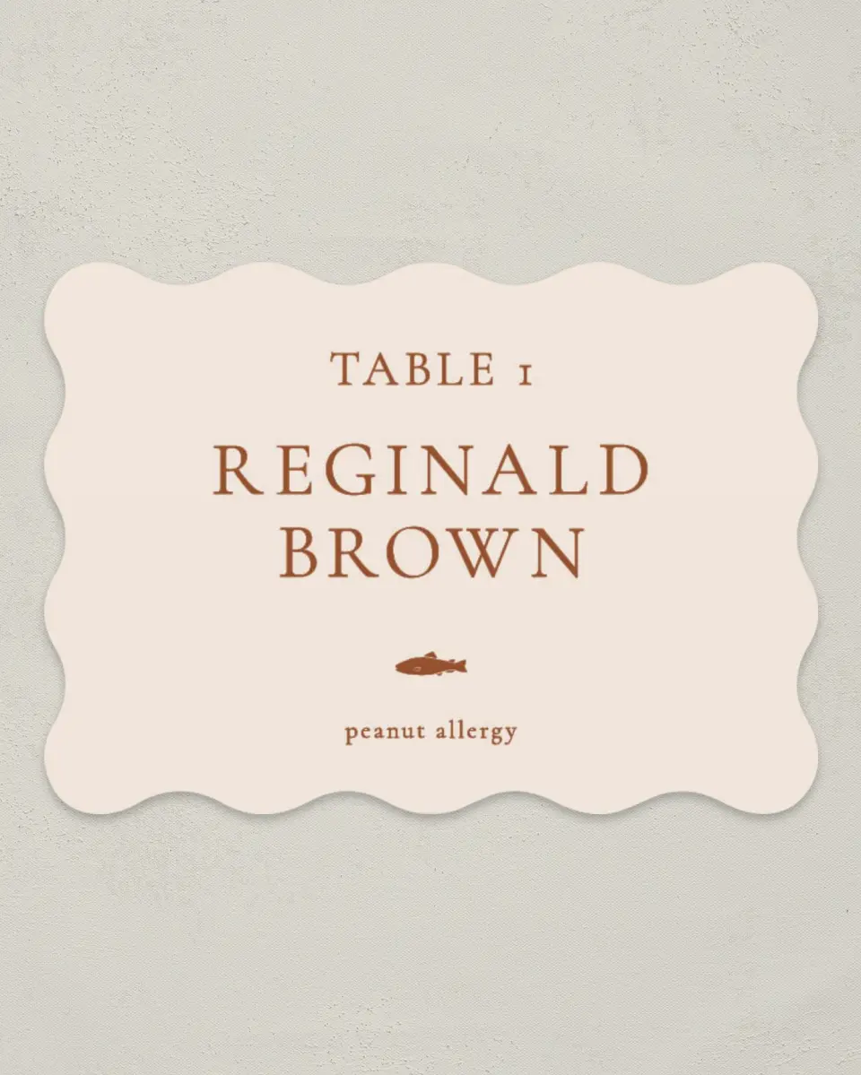 This is a 2.5" x 3.5" Wedding Place Card called The Kyleigh printed in full color on Premium Smooth paper