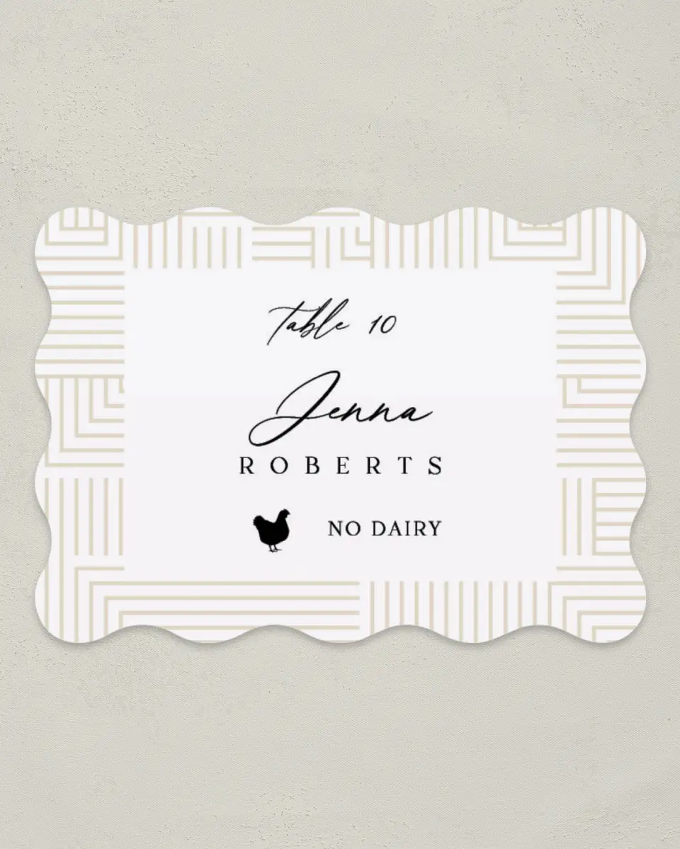 This is a 2.5" x 3.5" Wedding Place Card called Love Maze printed in full color on Premium Smooth paper