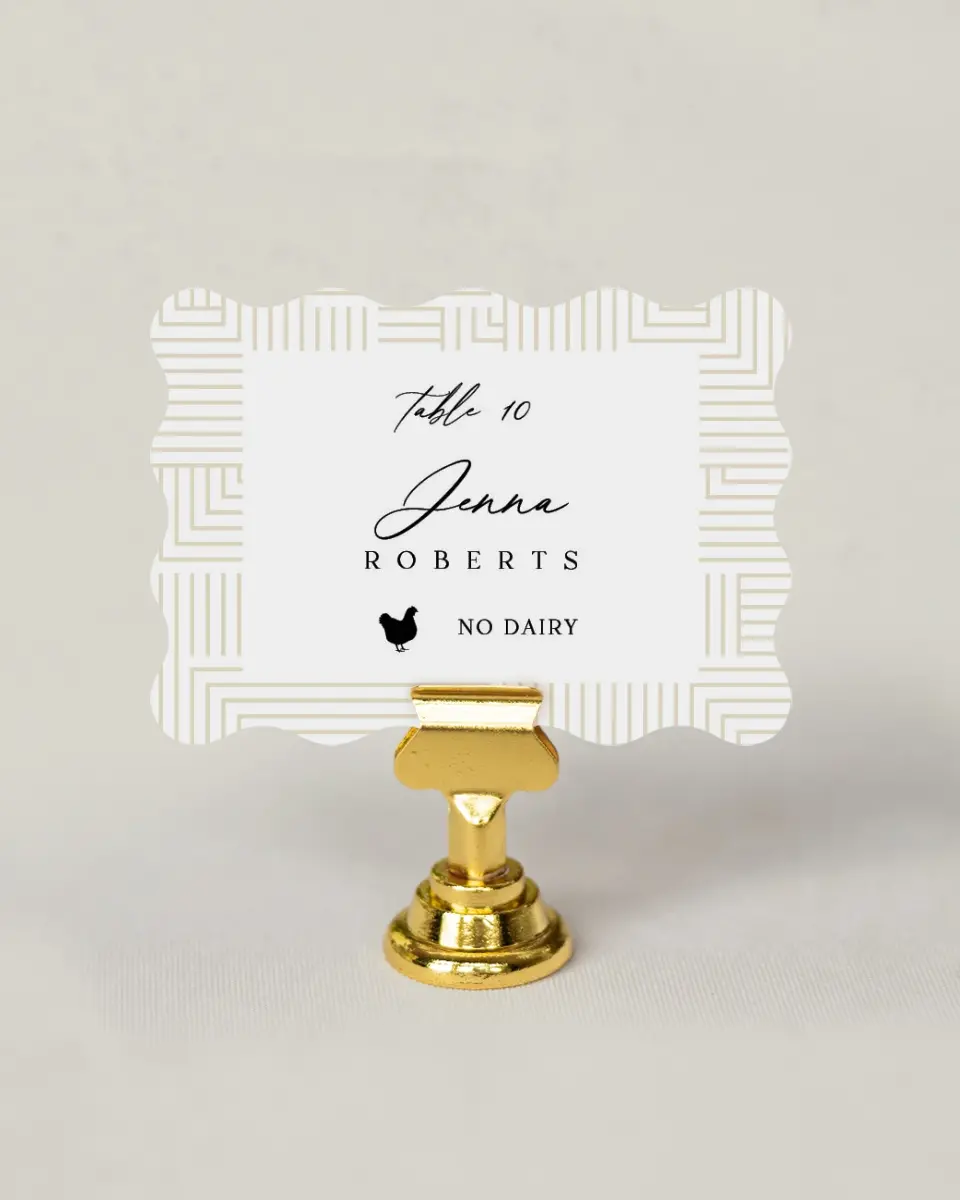 This is a 2.5" x 3.5" Wedding Place Card called Love Maze printed in full color on Premium Smooth paper