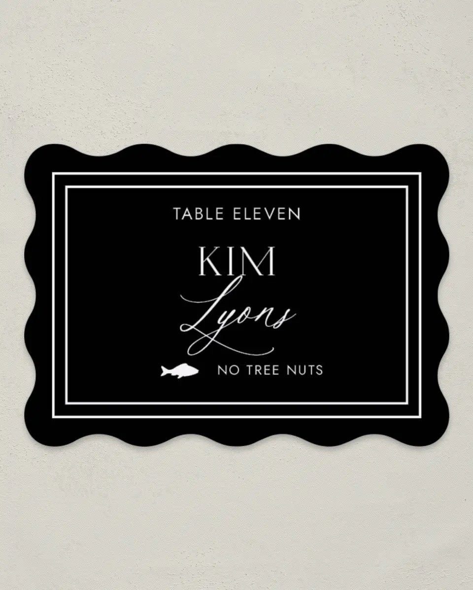 This is a 2.5" x 3.5" Wedding Place Card called Passionate Arch printed in full color on Premium Smooth paper