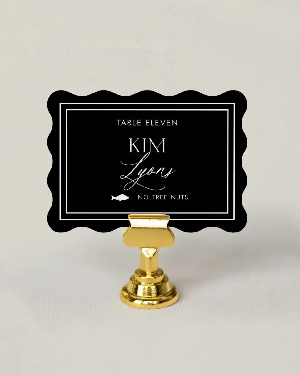 This is a 2.5" x 3.5" Wedding Place Card called Passionate Arch printed in full color on Premium Smooth paper