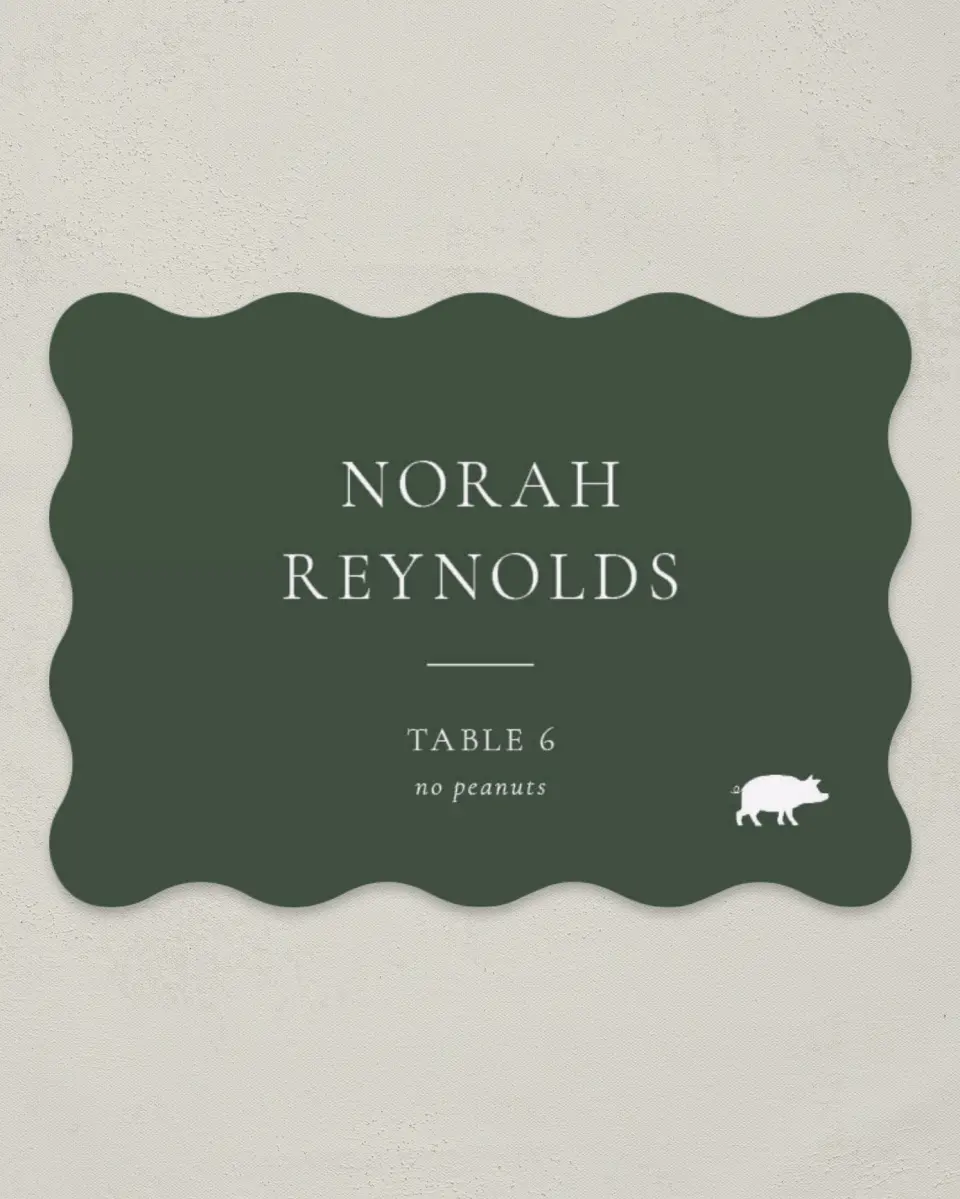 This is a 2.5" x 3.5" Wedding Place Card called The Adaline printed in full color on Premium Smooth paper